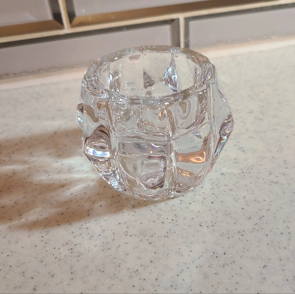 Vintage Clear Glass Candle Holder